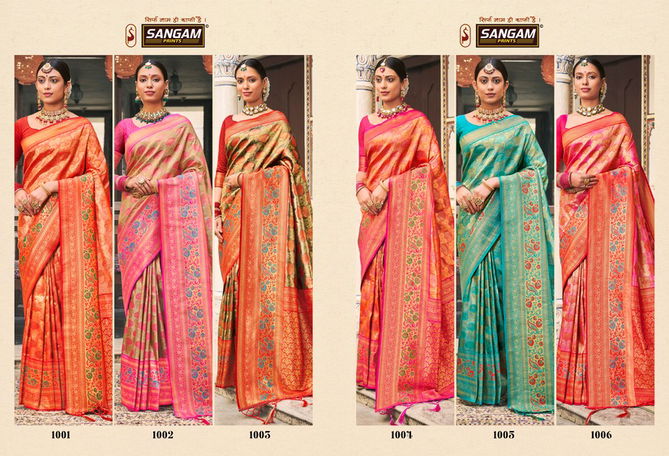 Sangam Saachi Silk Exclusive Designer Wear Wholesale Wedding Sarees
